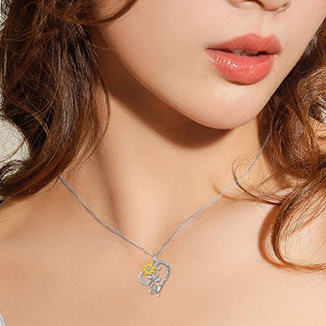 Collier pendentif tournesol en argent sterling « Tu es mon soleil »