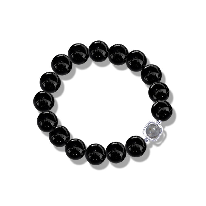 Bracelet obsidienne naturelle au clair de lune