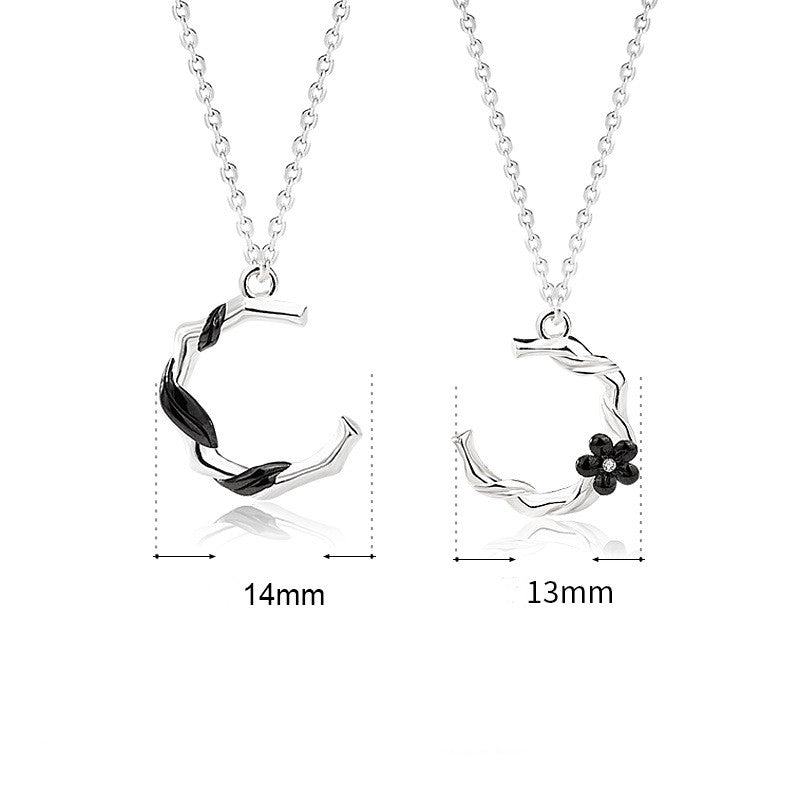 Sterling Silver “Childhood Sweetheart” Couple Necklace