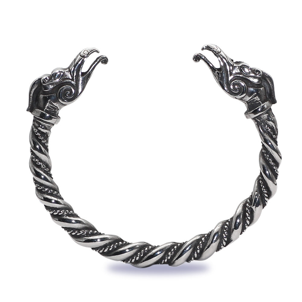 Norse Viking Double Dragon Head Bracelets