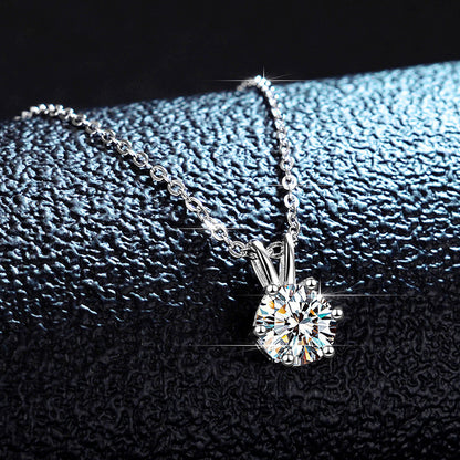 Sterling Silver 1 Carat Moissanite Necklace