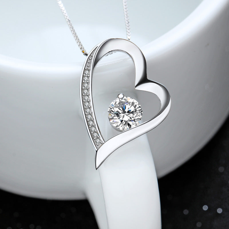 Forever Love Heart Pendant Necklace in Silver