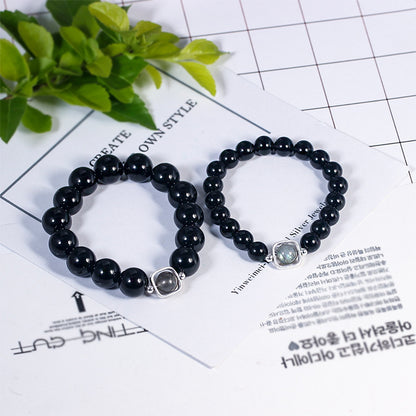 Bracelet obsidienne naturelle au clair de lune