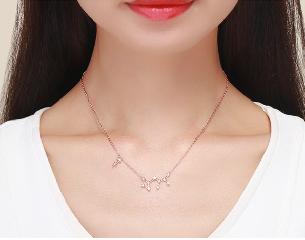 Collier Zodiaque Or Rose en Argent Sterling