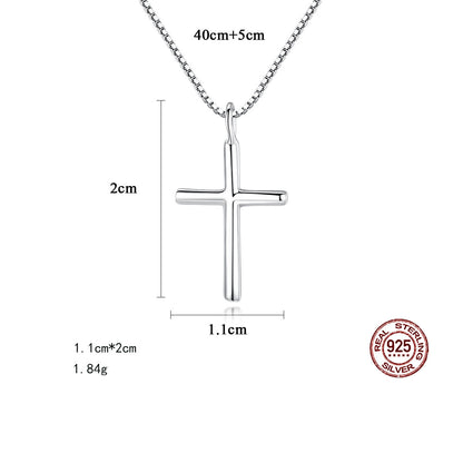 Collier simple croix en argent sterling