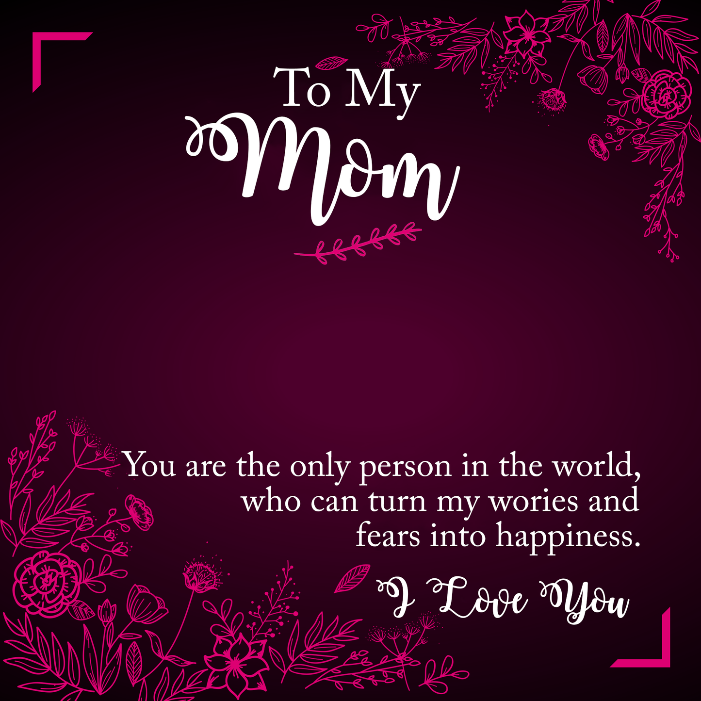 To Mother Message Card