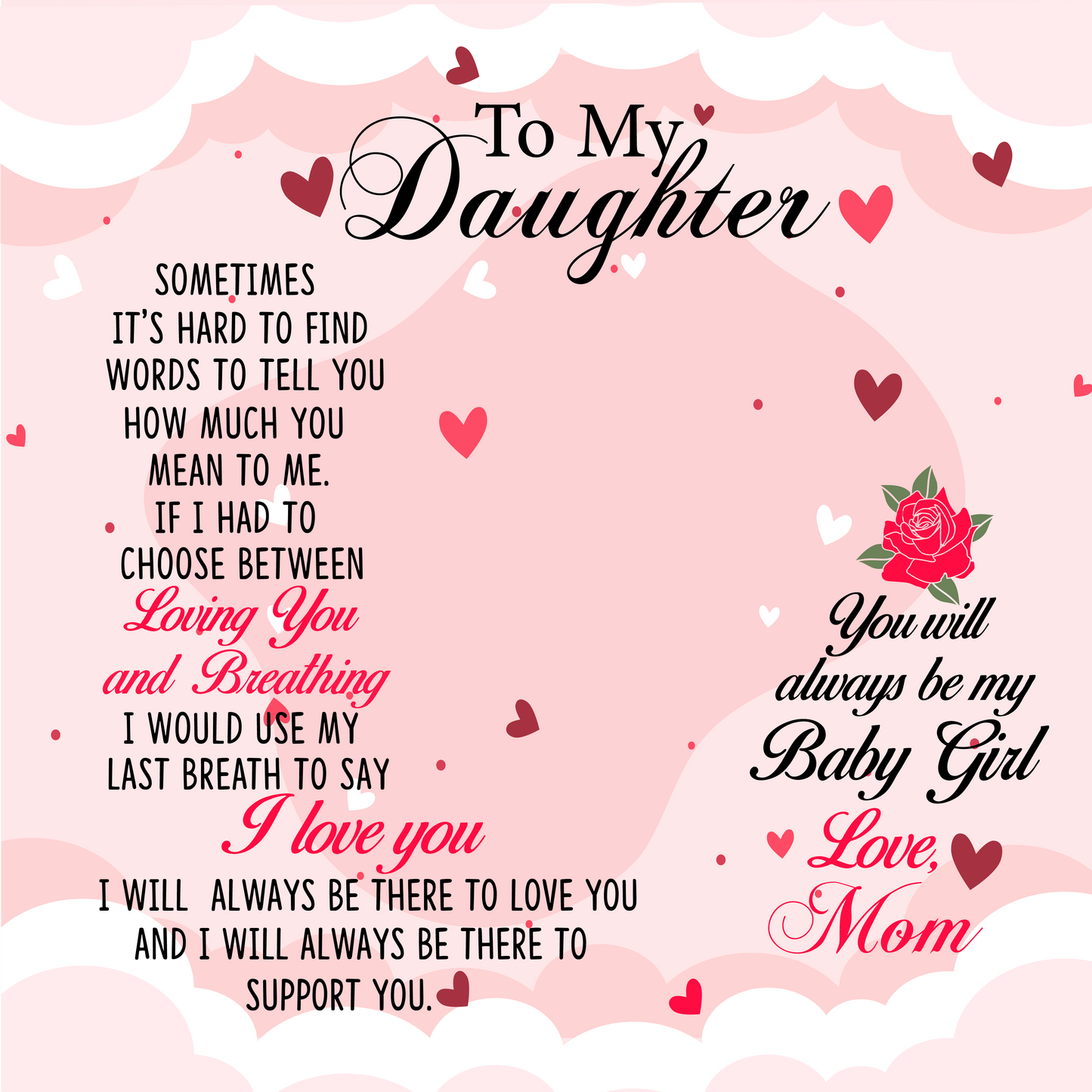 To Daughter Message Card