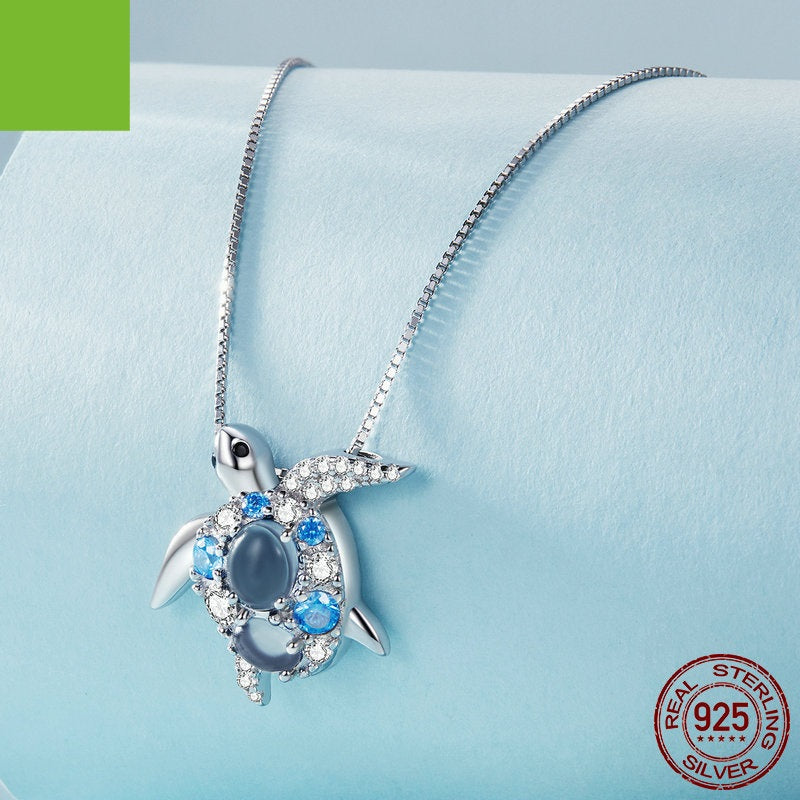 Sterling Silver Turtle Pendant Necklace