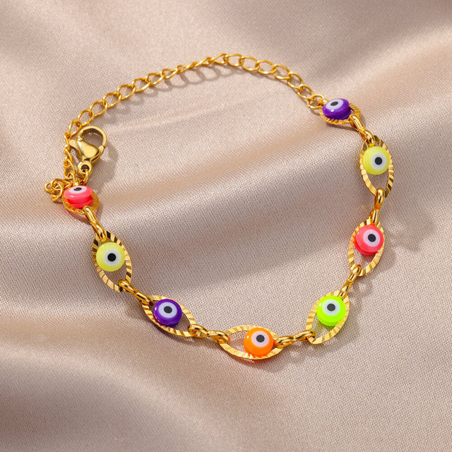 Enamelled Lucky Beaded Bracelet Prayer Jewelry For Women