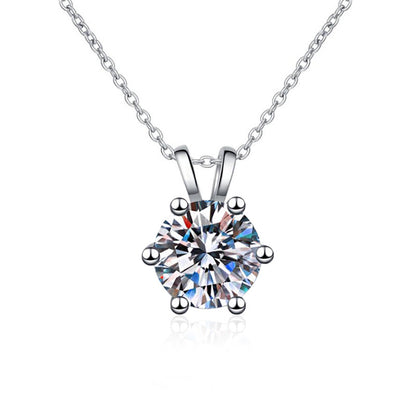 Collier moissanite 1 carat en argent sterling