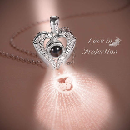 Personalized Projection Necklace - Angel Heart - Record My Love